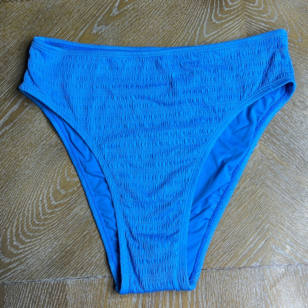 LUCKY BRAND Blue High Waisted Swim Bottom L